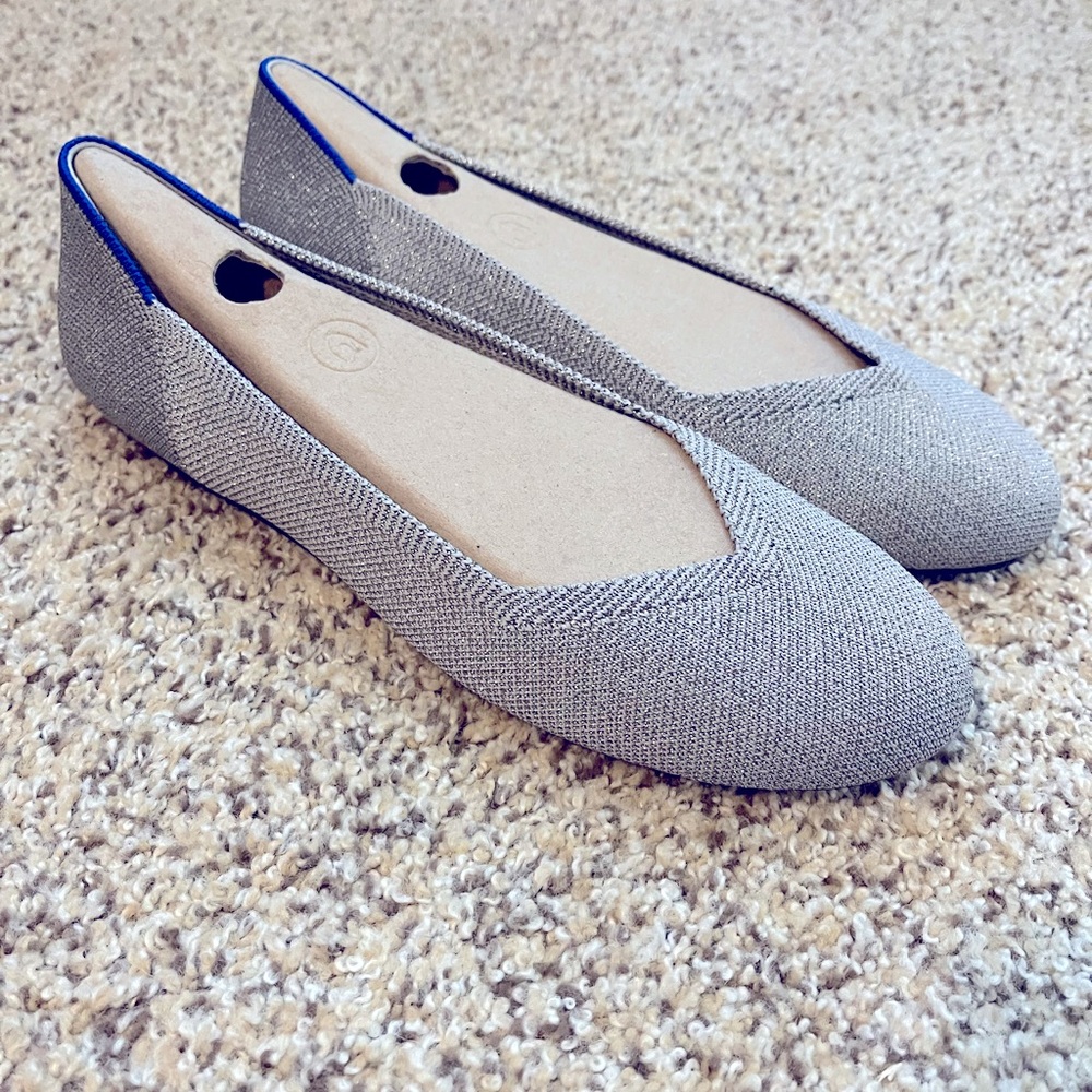 Rothy’s The Flat - Silver Metallic - 9.5